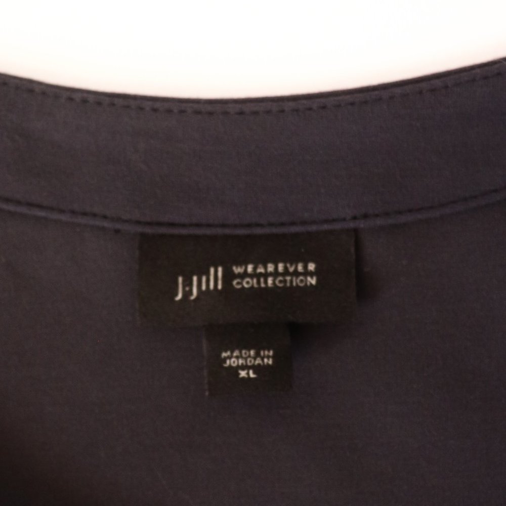 J. Jill Wearever Double-Face Jersey Dolman-Sleeve Dress Licorice Dark Grey XL - Picture 7 of 9